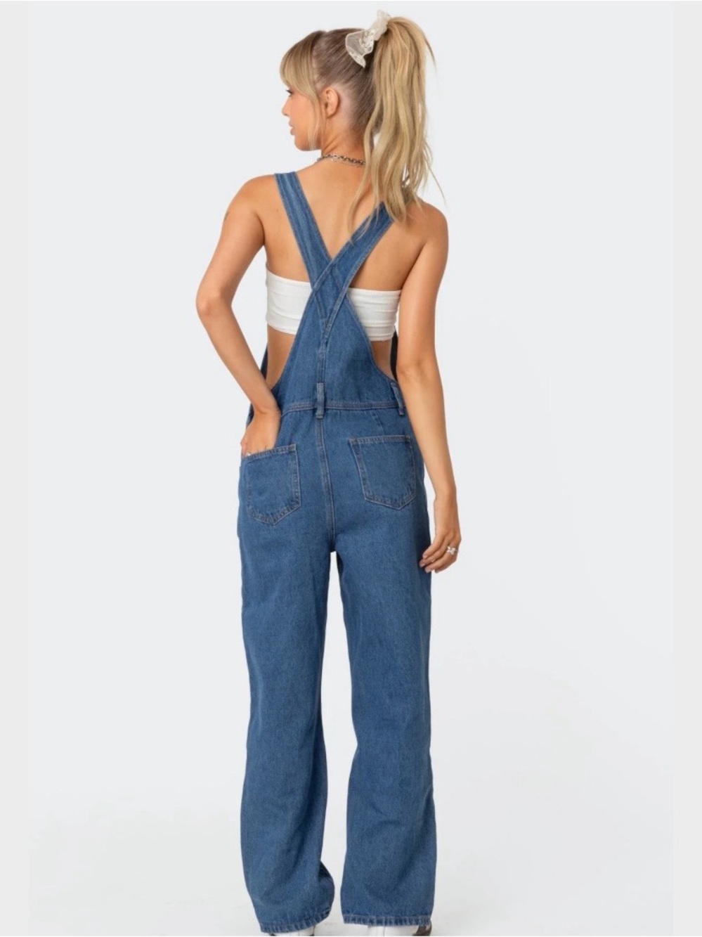 EDIKTED denim Overalls coveralls straight leg size  S - Picture 3 of 10